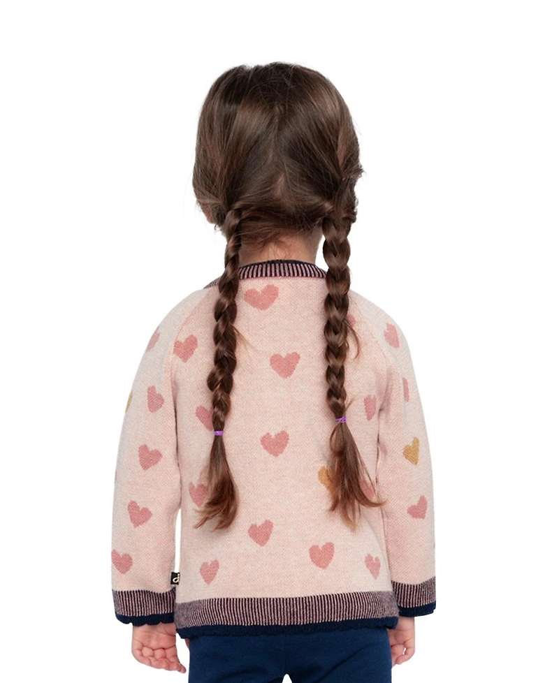 Deux par Little and Big Girl (6-8) Knitted Jacquard Cardigan
