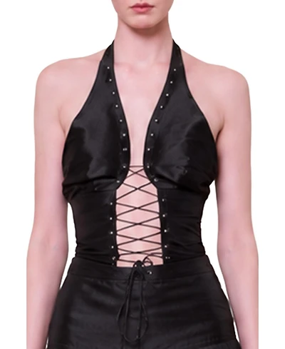 Pcfg Women's The Party Edit Crisscross Neck Lace Up Top