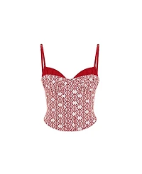 Pcfg Women's The Broderie Anglaise Edit Embroidered Bodice Corset Top