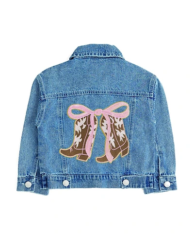 Sweet Wink Little Girls (5-8) Cowgirl Cutie Patch Western Denim Jacket