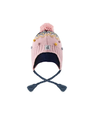 Deux par Deux Little and Big Girl (5-14) Winter Peruvian Knit Hat with Pompom