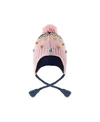 Deux par Deux Little and Big Girl (5-14) Winter Peruvian Knit Hat with Pompom