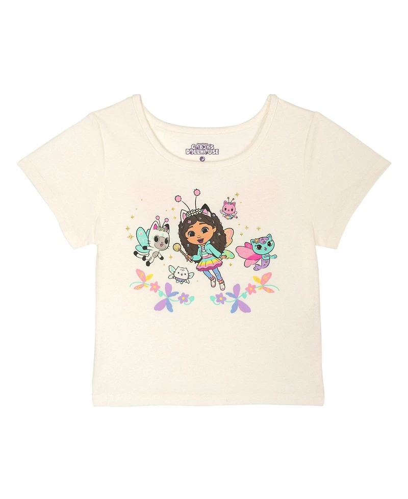 Gabby's Dollhouse Toddler Girls' (2T-12) T-Shirt and Tutu Skirt Set with Scrunchie