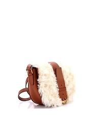 Pre-Owned Celine Medium Camarat Fringe Crossbody Bag Shearling with Leather