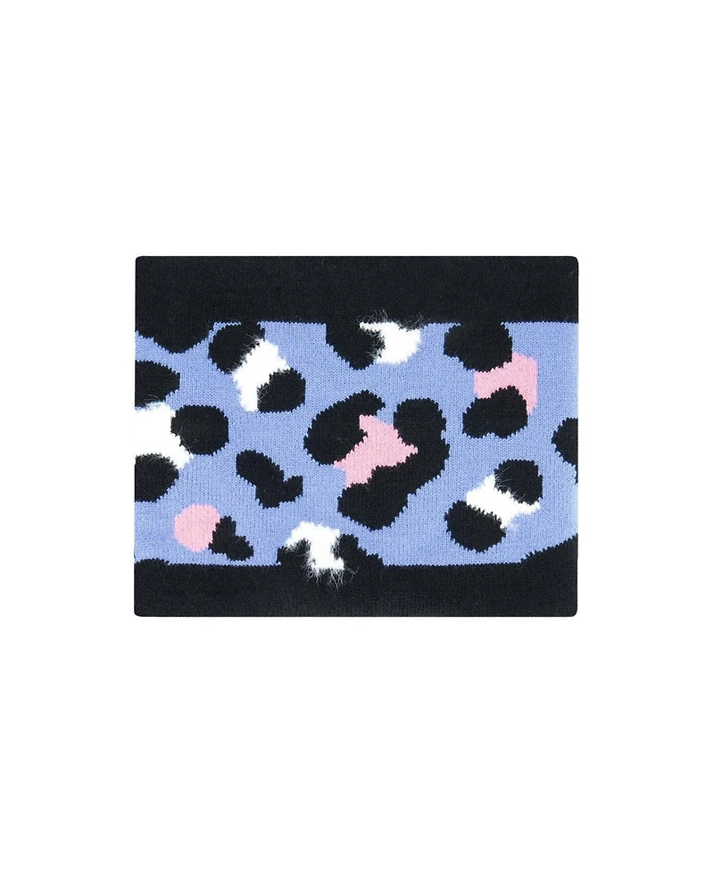 Deux par Deux Toddler Girl 2 - 4 Winter Knit Neckwarmer Leopard Print