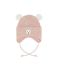 Deux par Deux Baby Girl 3-24 Months Winter Knit Hat with Ear Flaps and Ears