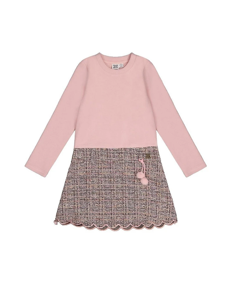 Deux par Little and Big Girl 6-14 Bi-Material Dress