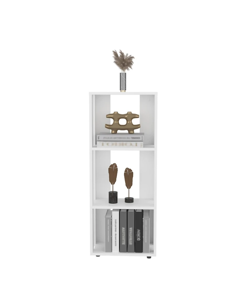 Flynama 39 Inch Compact Four-Tier White Bookcase Small Space Household Storage Shelf