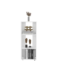 Flynama 39 Inch Compact Four-Tier White Bookcase Small Space Household Storage Shelf