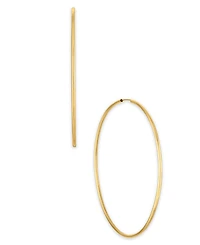 Macy's Polished Continuous Hoop Earrings in 10k Yellow Gold