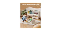 Flynama Wooden Toy Storage Organizer with Drawers for Kids Bedroom