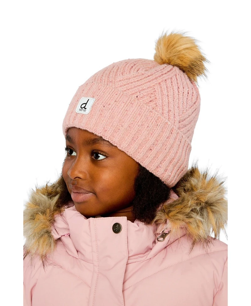 Deux par Deux Toddler Girl's (2-4) Winter Knit Pompom Hat