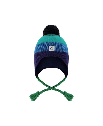 Deux par Deux Toddler Boy (2-4) Winter Peruvian with Pompom Knit Hat