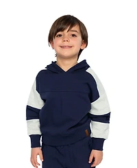 Deux par Deux Toddler Boys 2T-5T Hooded Striped Fleece Cardigan