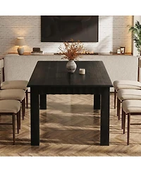 Tribesigns 63-Inch Solid Wood Dining Table for 6, Farmhouse Kitchen Table, Rectangular Dinner Room, Living Room
