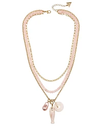 Guess Gold-Tone Layered Multi-Chain Pendant Necklace