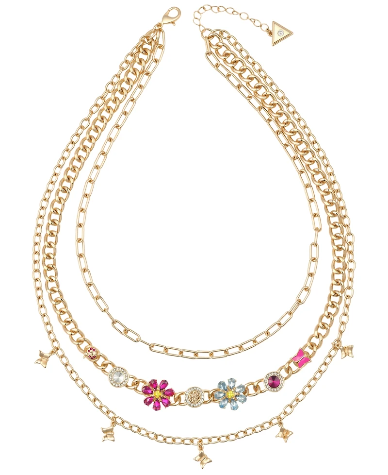 Guess Multi-Color Stone Layered Necklace, 3-Piece Set