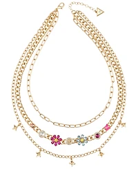 Guess Multi-Color Stone Layered Necklace, 3-Piece Set