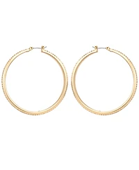 Guess Gold-Tone Crystal Stone Hoop Earrings