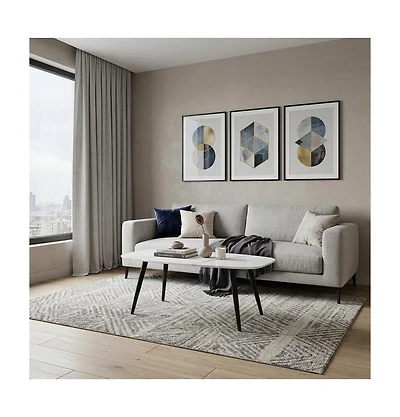 HomeRoots 43" Faux Marble And Steel Coffee Table
