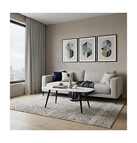 HomeRoots 43" Faux Marble And Steel Coffee Table