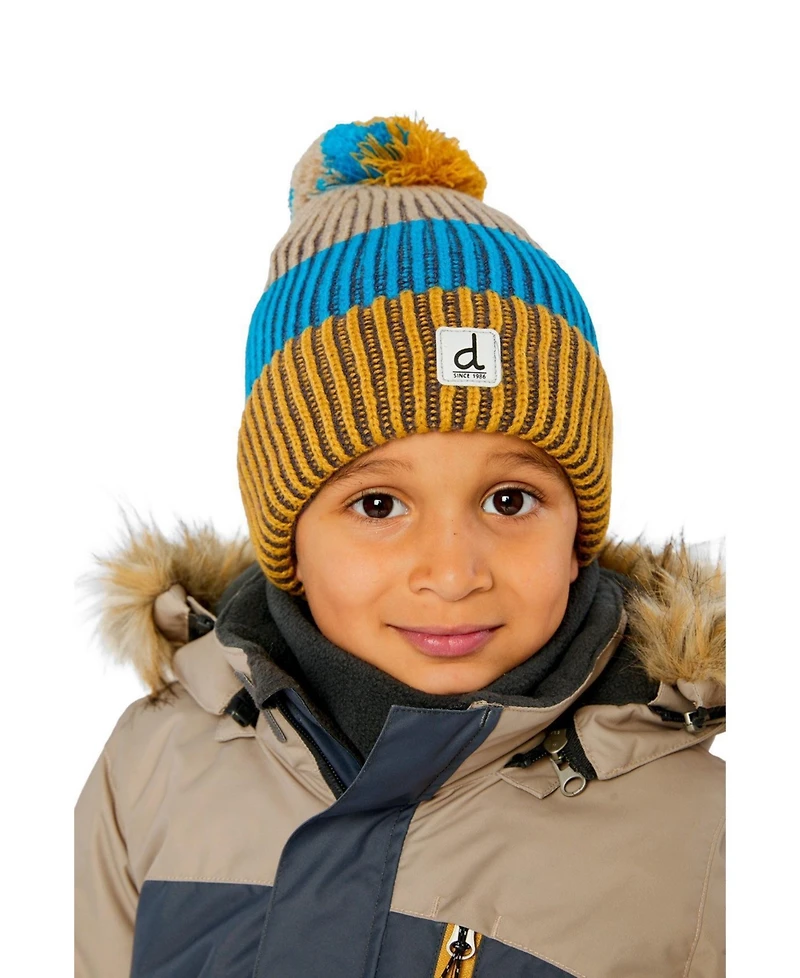 Deux par Deux Toddler Boy (2-4) Winter Knit Hat with Pompom