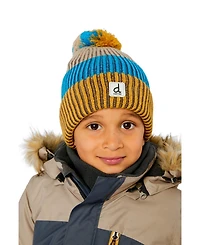 Deux par Deux Toddler Boy (2-4) Winter Knit Hat with Pompom
