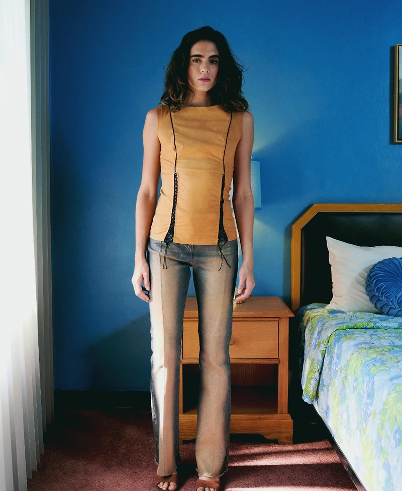 Pcfg Women's Cotton Slit Detailed Top