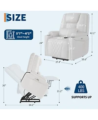 gaomon Electric Power Lift Recliner Chair – Stand Assist for Elderly, 3 Positions, Usb Ports, Cup Holders and Side Pockets, Living Room