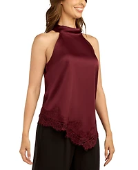 Bcx Juniors' Stretch Satin Halter Sleeveless Top