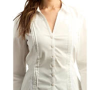 Bcx Juniors' Poplin Collared Button-Up Shirt