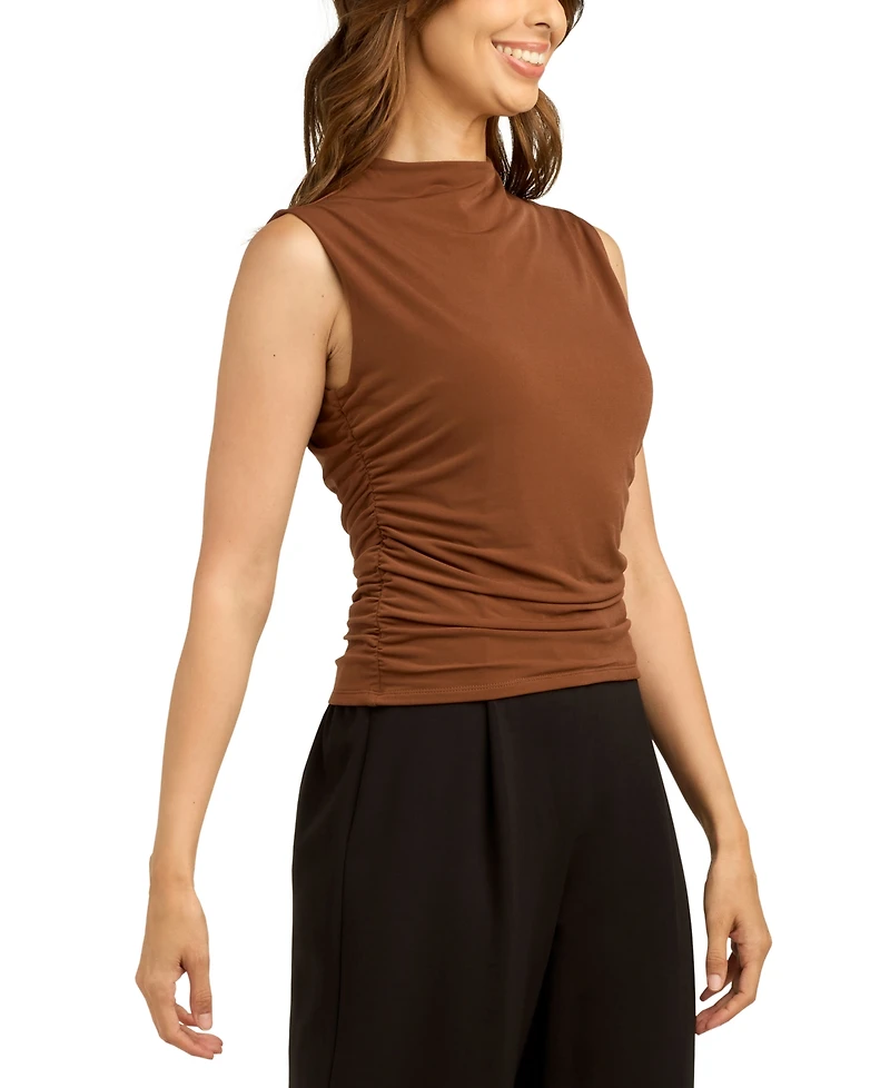 Bcx Juniors' Mock Neck Solid Sleeveless Tank Top