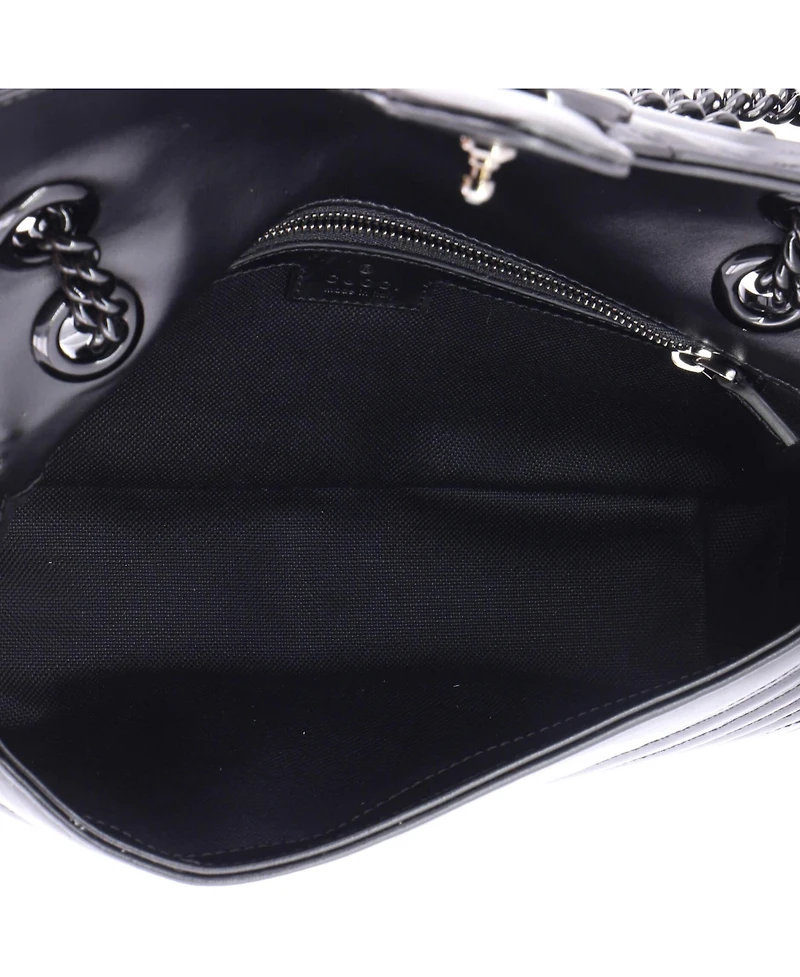 Pre-Owned Gucci Small Gg Marmont Monochrome Flap Bag Matelasse Leather