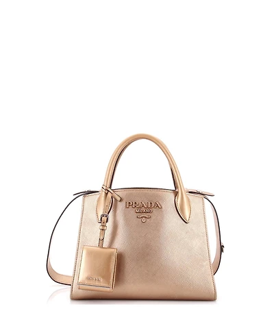 Pre-Owned Prada Small Monochrome Tote Saffiano with City Calf