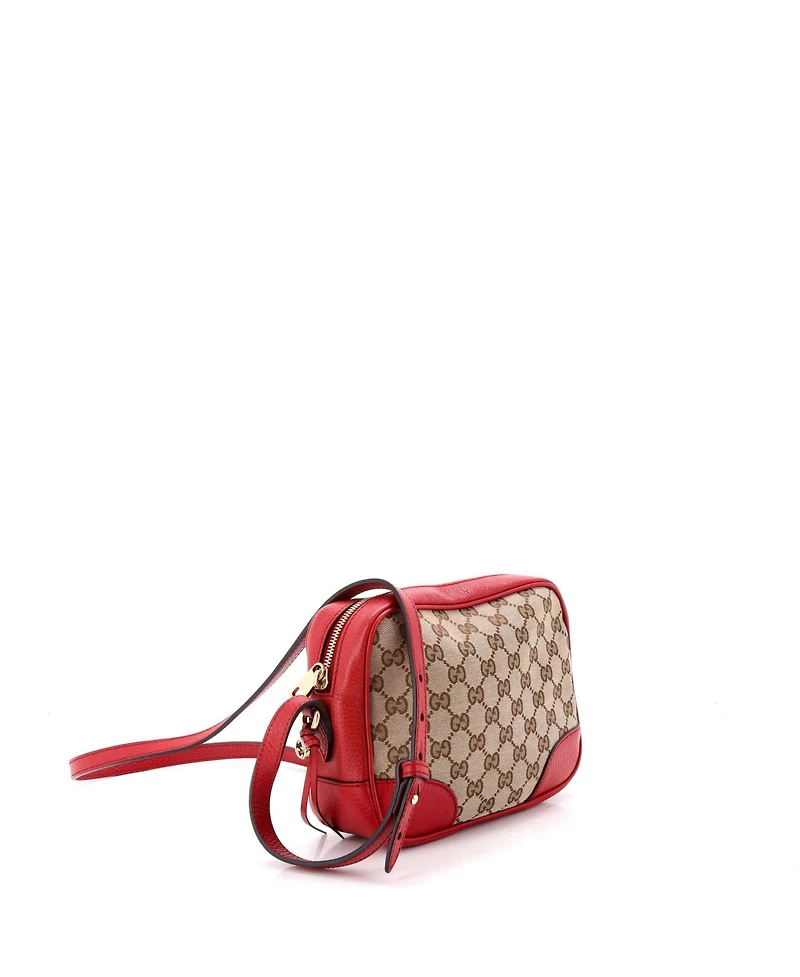Pre-Owned Gucci Mini Bree Disco Crossbody Bag Gg Canvas with Leather