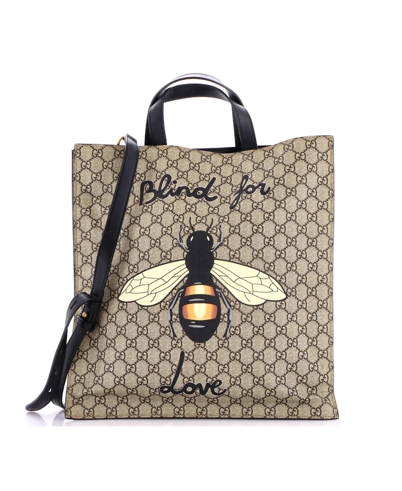Pre-Owned Gucci Tall Convertible Soft Open Tote Printed Gg Coated Canvas