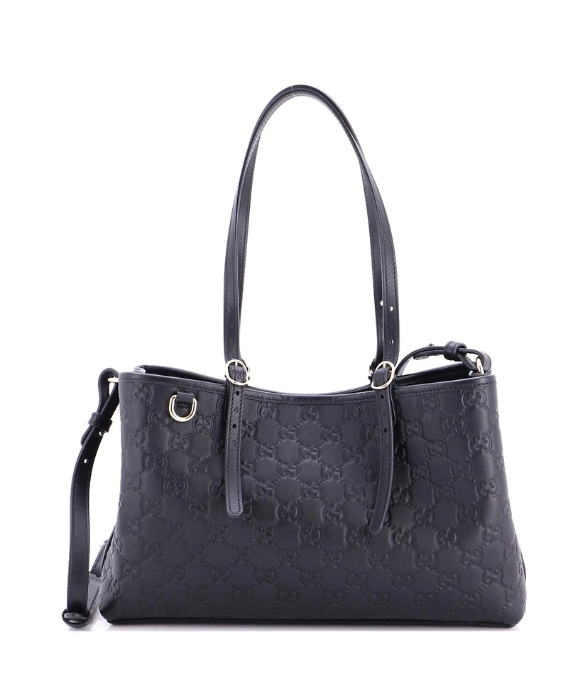 Pre-Owned Gucci Medium Emblem Tote Guccissima Leather