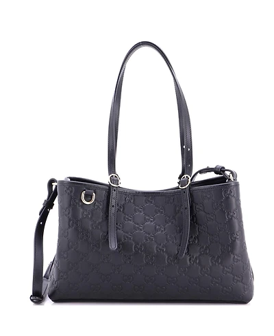 Pre-Owned Gucci Medium Emblem Tote Guccissima Leather