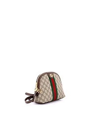 Pre-Owned Gucci Small Ophidia Dome Shoulder Bag Gg Coated Canvas