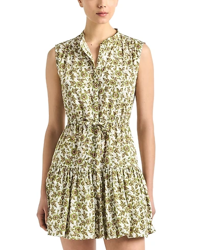 Derek Lam 10 Crosby Women's Briar Printed Cotton Button-Front V-Neck Dress