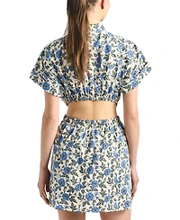 Derek Lam 10 Crosby Women's Alba Printed Cotton Open Back Shirt Dress
