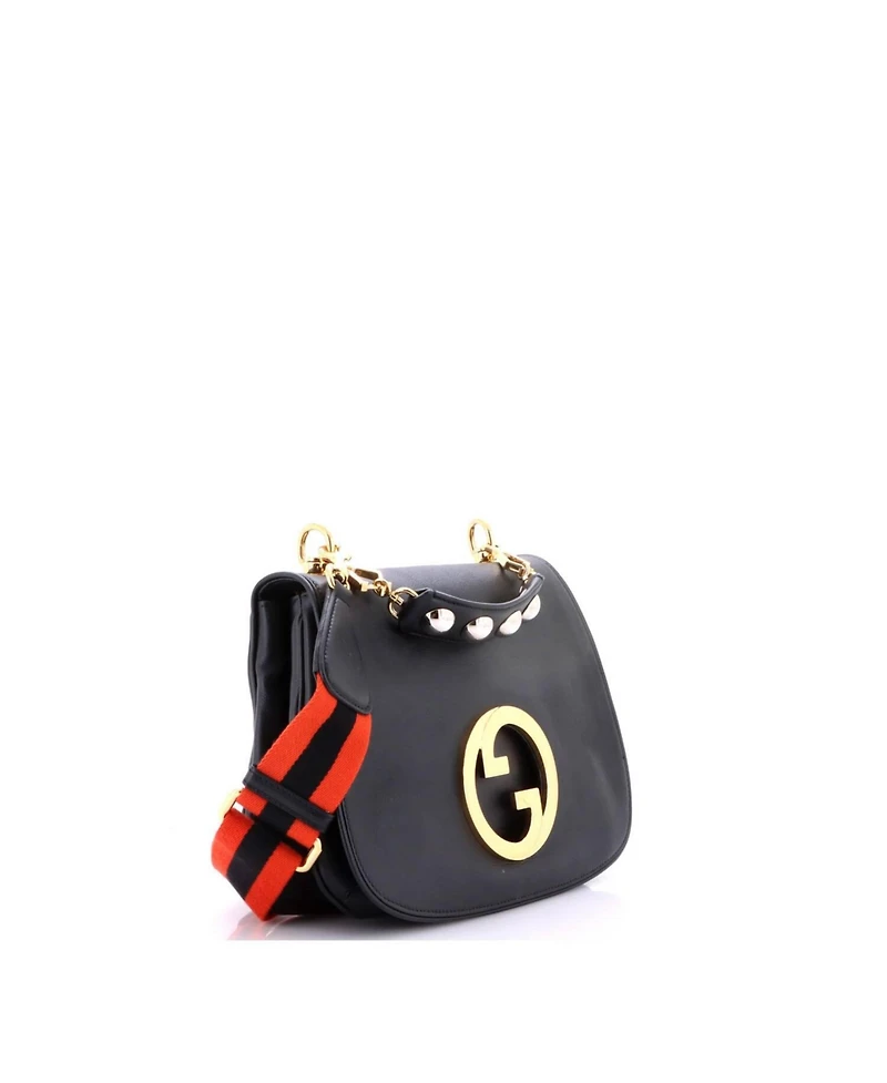 Pre-Owned Gucci Medium Web Blondie Shoulder Flap Bag Leather