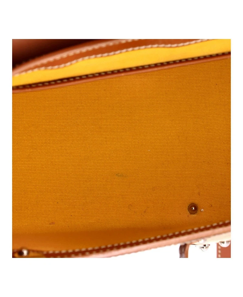 Pre-Owned Goyard Mini Structured Saigon Top Handle Bag Coated Canvas with Leather