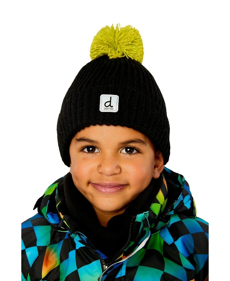 Deux par Little and Big Boy (5-14) Winter Knit Hat with Pompom