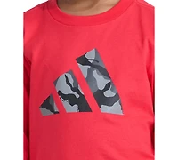 adidas Boys' 2T-7 Camo Graphic Long-Sleeve T-Shirt and Pants, 2-Piece Set