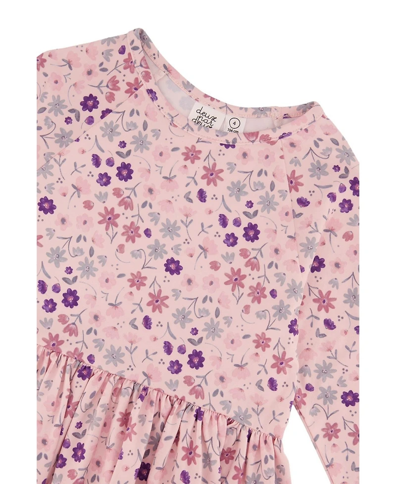 Deux par Little and Big Girl 6-12 Long Sleeve Dress Print Daisies