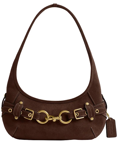 Coach Belted Ergo Suede Small Shoulder Handbag