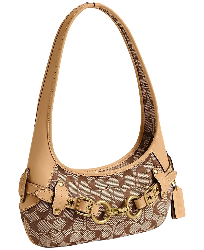 Coach Belted Ergo Signature Jacquard Small Shoulder Handbag