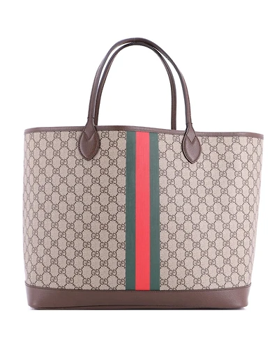 Pre-Owned Gucci Large Ophidia Open Shopping Tote Gg Coated Canvas