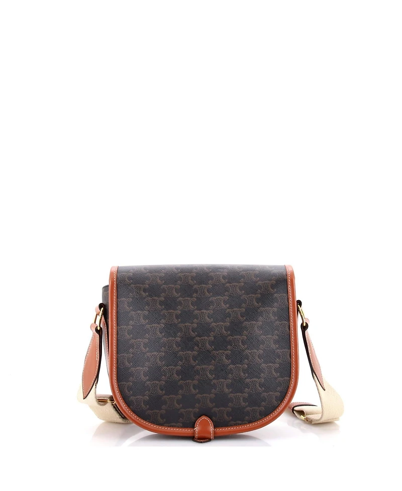Pre-Owned Celine Large Folco Bag Triomphe Coated Canvas